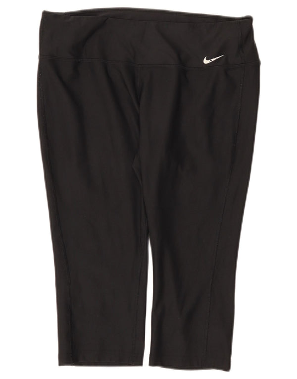 Nike Womens Capri Leggings UK 14 Large Black Polyester Sports