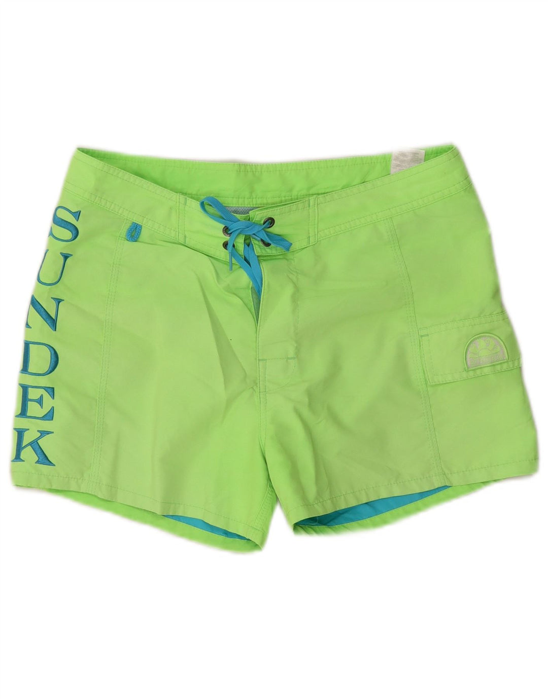 Sundek Mens Graphic Swimming Shorts Medium  Green Polyester