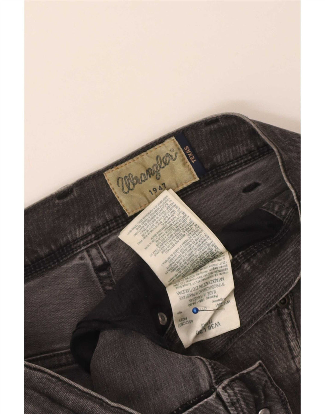 Wrangler Mens Texas Straight Jeans W36 L30 Grey Cotton