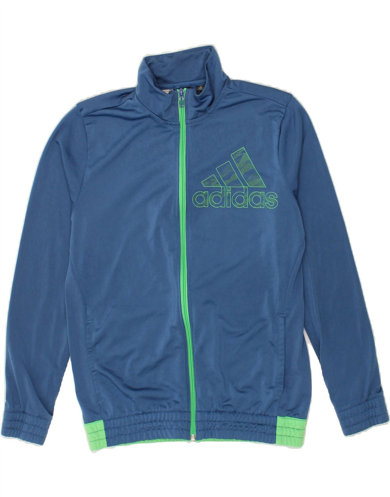 ADIDAS Boys Graphic Tracksuit Top Jacket 13-14 Years Blue | Vintage Adidas | Thrift | Second-Hand Adidas | Used Clothing | Messina Hembry 