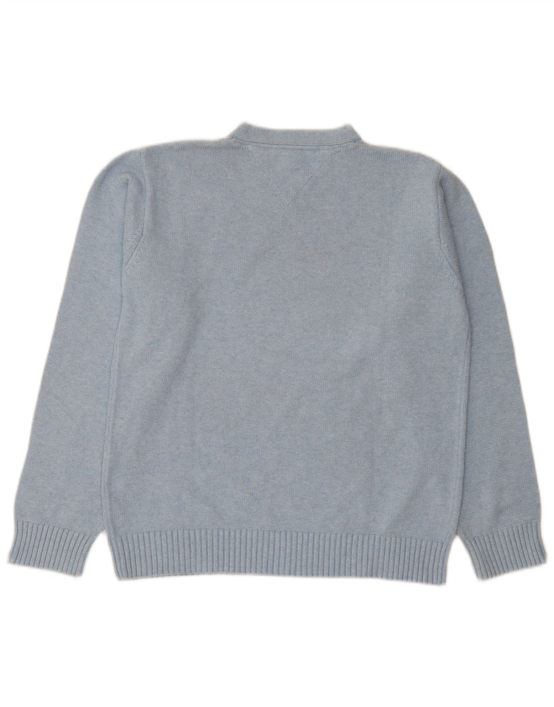 Tommy Hilfiger Mens V-Neck Jumper Sweater Medium Blue Cotton