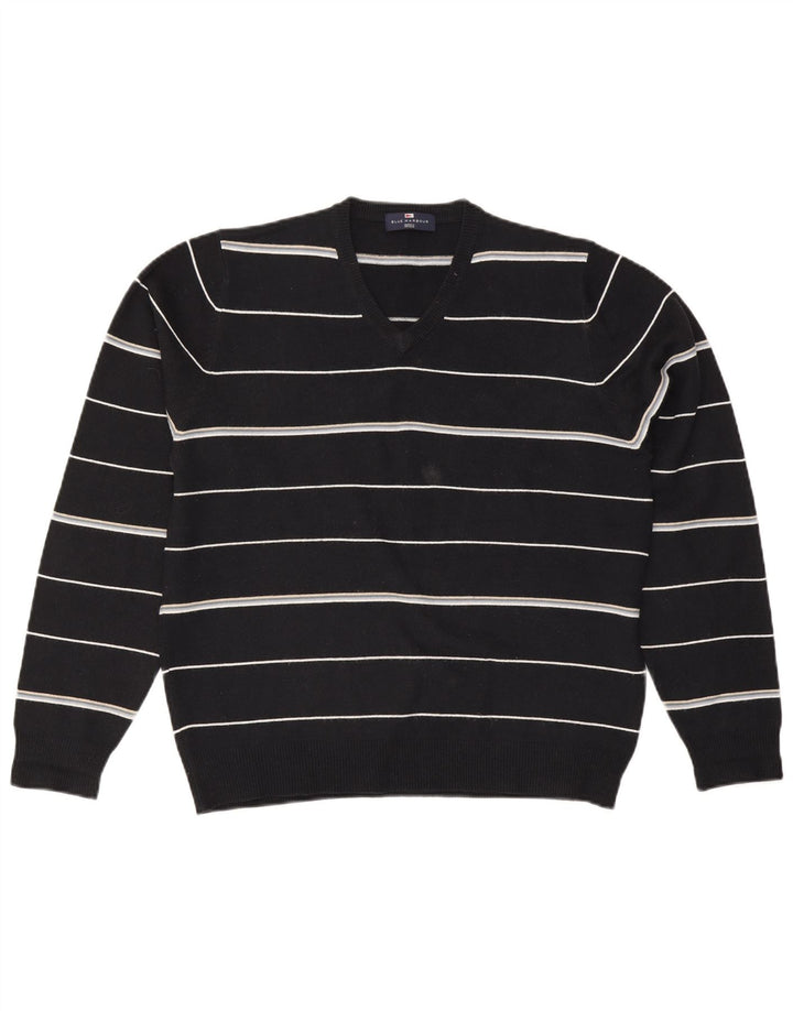 Marks & Spencer Mens Blue Harbour V-Neck Jumper Sweater Medium Navy Blue