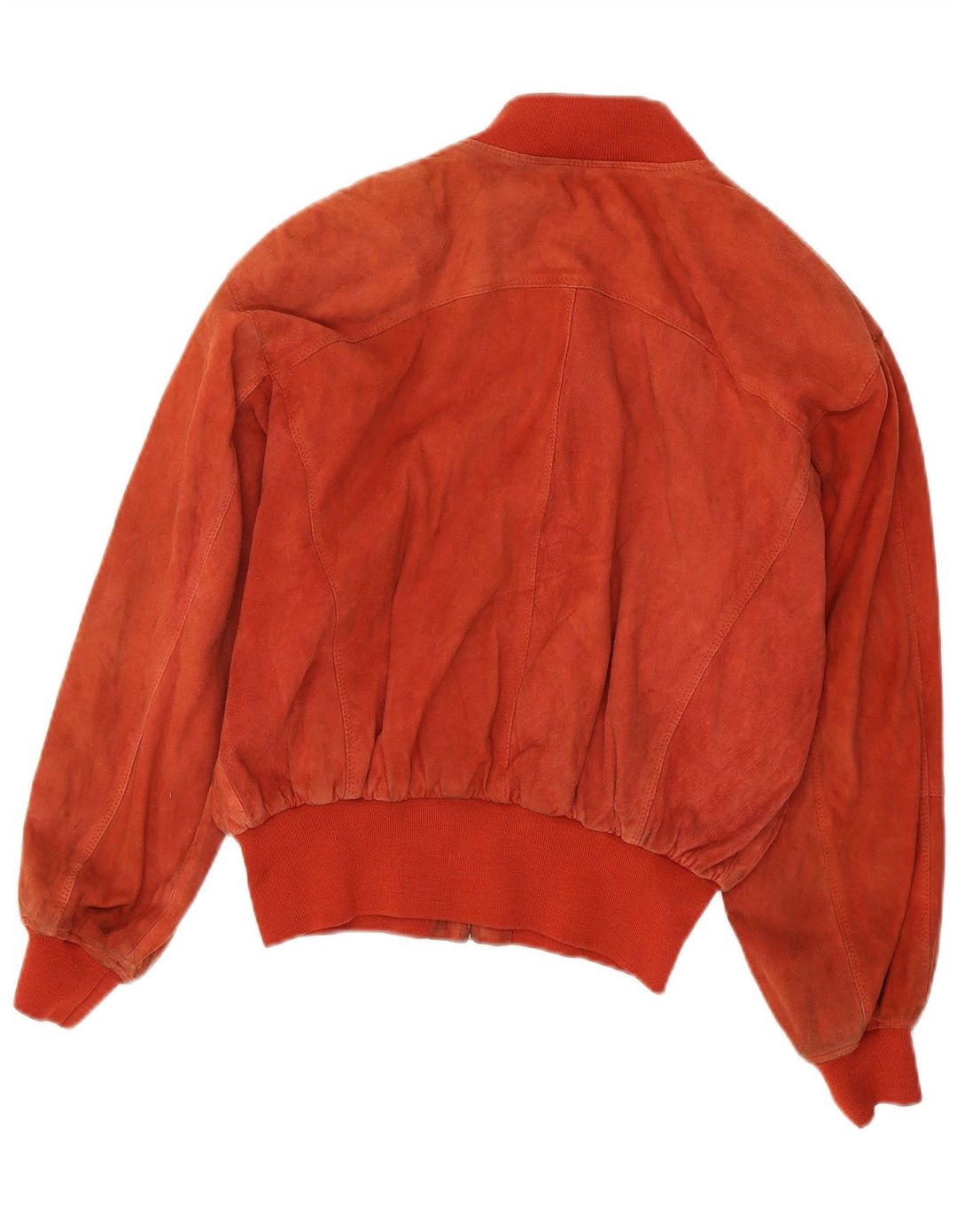 Vintage Womens Suede Bomber Jacket UK 16 Large Orange