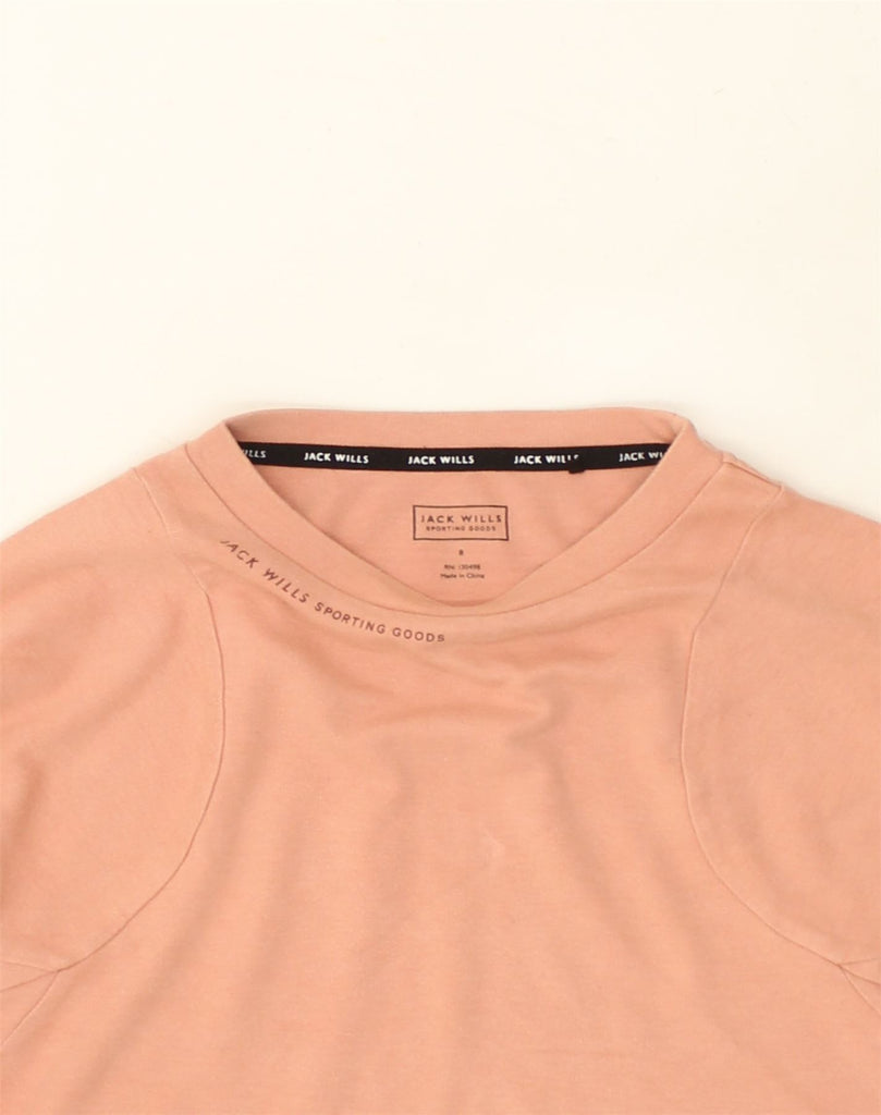 JACK WILLS Womens Crop Sweatshirt Jumper UK 8 Small Orange Cotton | Vintage Jack Wills | Thrift | Second-Hand Jack Wills | Used Clothing | Messina Hembry 