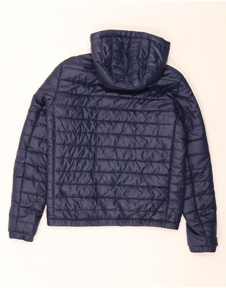 Puma Mens Hooded Padded Jacket UK 38 Medium Navy Blue Polyester