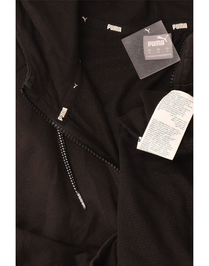 Puma Womens Zip Hoodie Sweater UK 14 Medium Grey Cotton