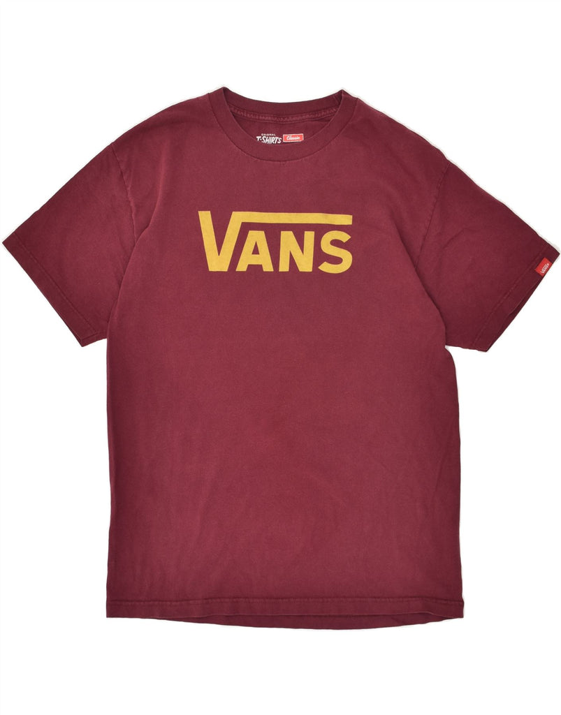 VANS Mens Slim Graphic T-Shirt Top Large Burgundy | Vintage Vans | Thrift | Second-Hand Vans | Used Clothing | Messina Hembry 