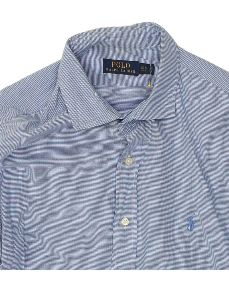 POLO RALPH LAUREN Mens Shirt Size 16 1/2 Large Blue Check Cotton | Vintage Polo Ralph Lauren | Thrift | Second-Hand Polo Ralph Lauren | Used Clothing | Messina Hembry 