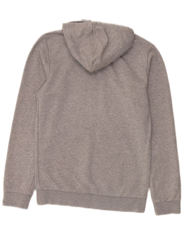 Adidas Mens Graphic Hoodie Jumper UK 34/36 Small Grey Flecked Cotton