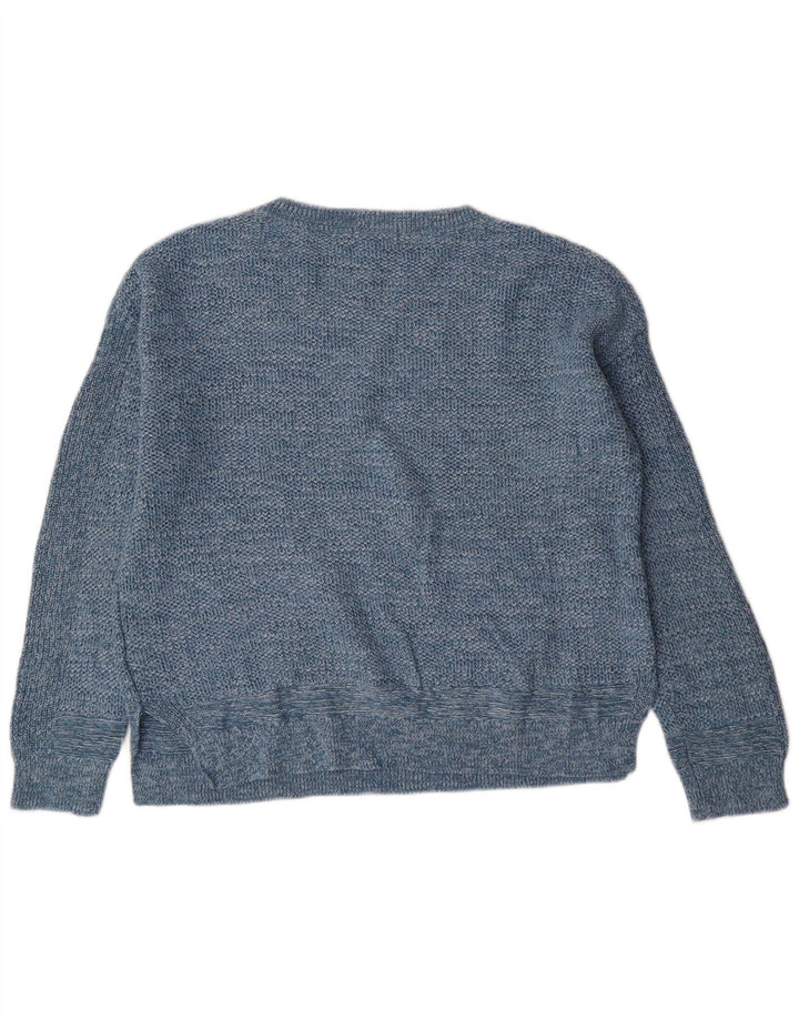 White Stuff Womens Crew Neck Jumper Sweater UK 12 Medium Blue Cotton