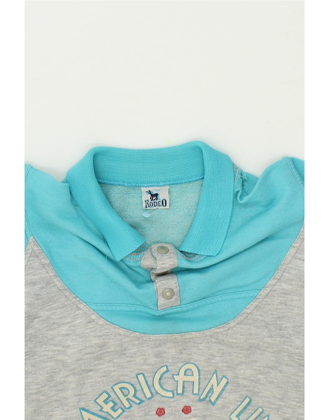 RODEO Mens Polo Neck Jumper Sweater Large Grey Colourblock Acrylic Vintage Rodeo and Second-Hand Rodeo from Messina Hembry 
