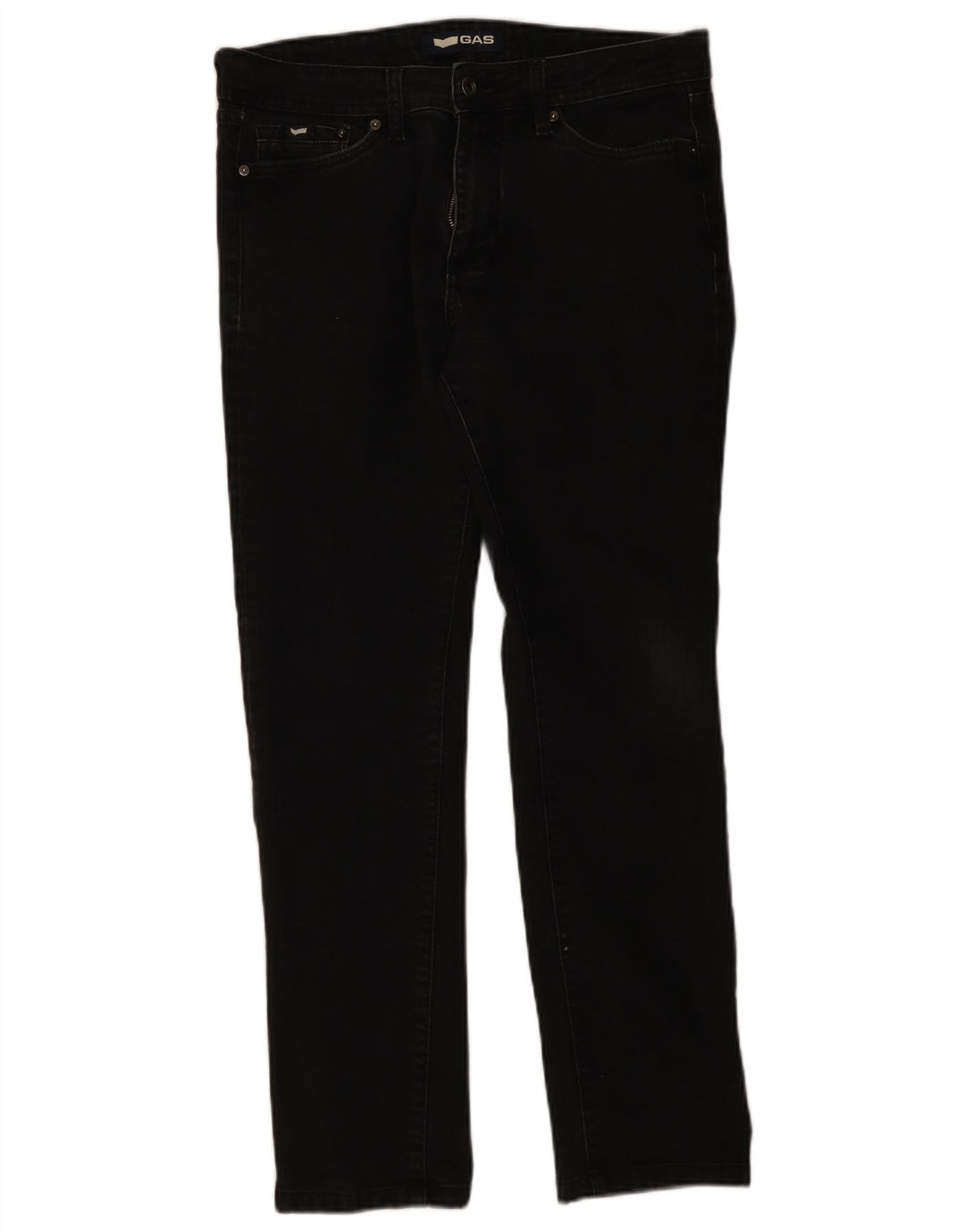Gas Mens Straight Jeans W34 L29 Black Cotton