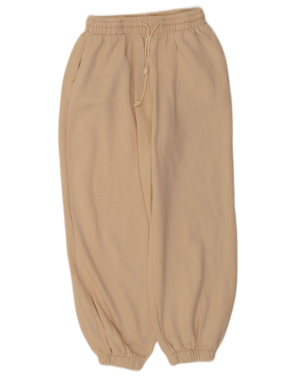 Zara Womens Loose Fit Tracksuit Trousers Joggers UK 12 Medium Beige Cotton