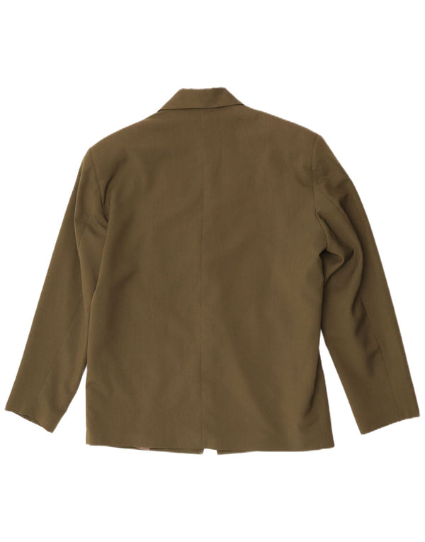 Vintage Mens 1 Button Blazer Jacket UK 38 Medium Khaki Polyester