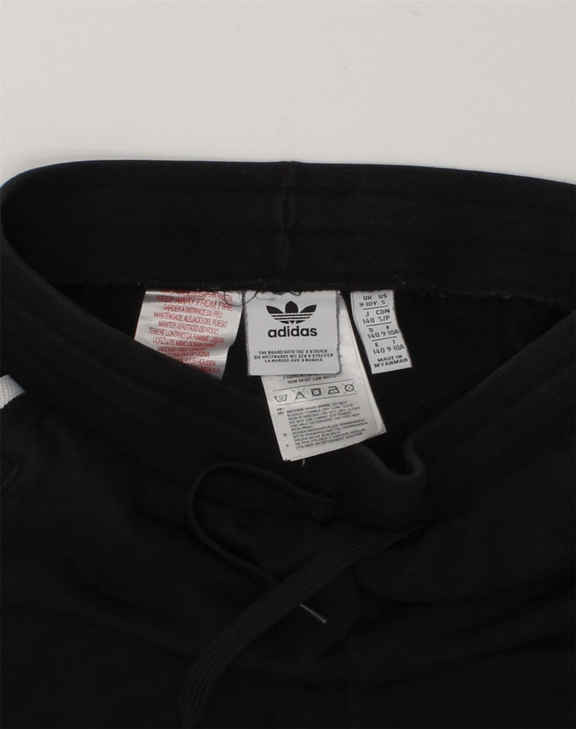 ADIDAS Boys Tracksuit Trousers Joggers 9-10 Years Black Cotton | Vintage Adidas | Thrift | Second-Hand Adidas | Used Clothing | Messina Hembry 