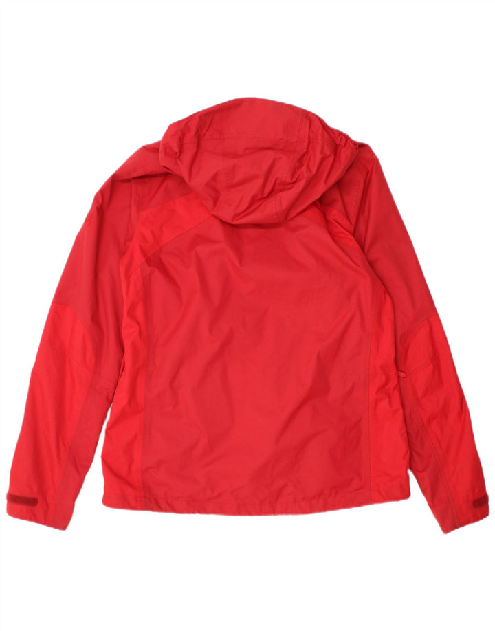 JACK WOLFSKIN Womens Hooded Rain Jacket UK 8/10 Small Red Polyamide