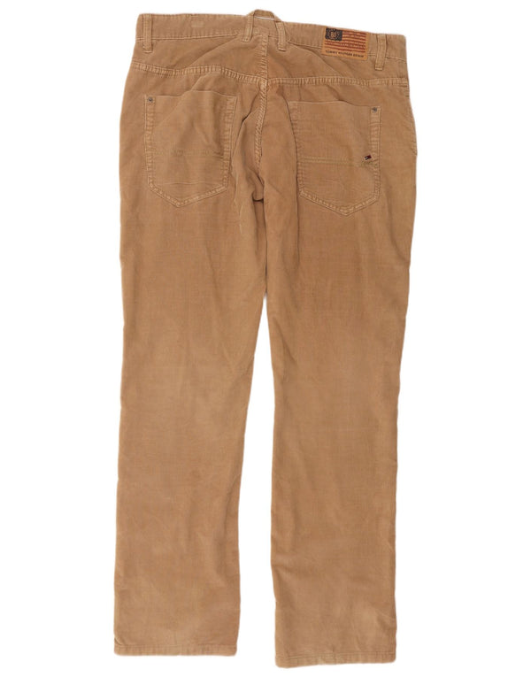 Tommy Hilfiger Mens Straight Corduroy Trousers W36 L34 Beige Cotton