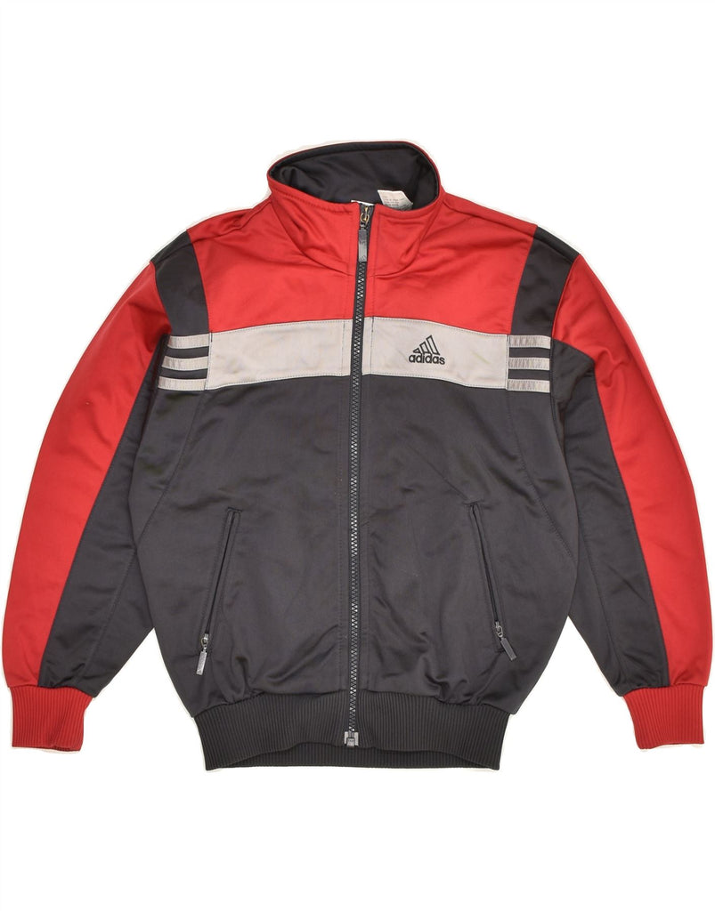 ADIDAS Boys Graphic Tracksuit Top Jacket 7-8 Years Grey Colourblock | Vintage Adidas | Thrift | Second-Hand Adidas | Used Clothing | Messina Hembry 