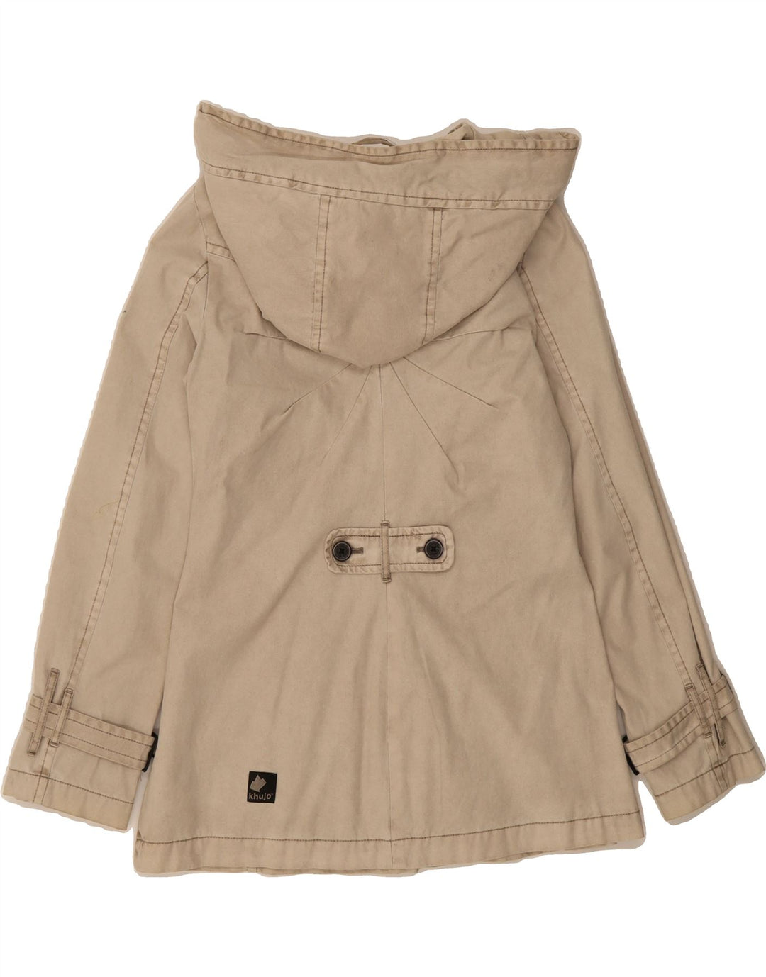 KHUJO Womens Hooded Bomber Jacket UK 6 XS Beige Polyester Vintage KHUJO and Second-Hand KHUJO from Messina Hembry 
