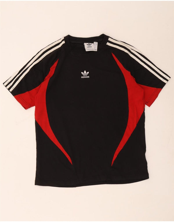 Adidas Mens T-Shirt Top Small Black Colourblock Cotton