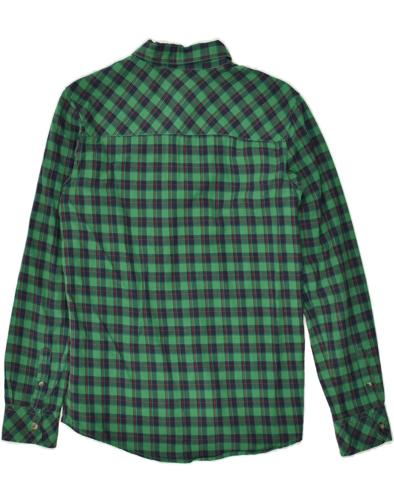 UNITED COLORS OF BENETTON Boys Flannel Shirt 11-12 Years 2XL  Green Check | Vintage United Colors of Benetton | Thrift | Second-Hand United Colors of Benetton | Used Clothing | Messina Hembry 