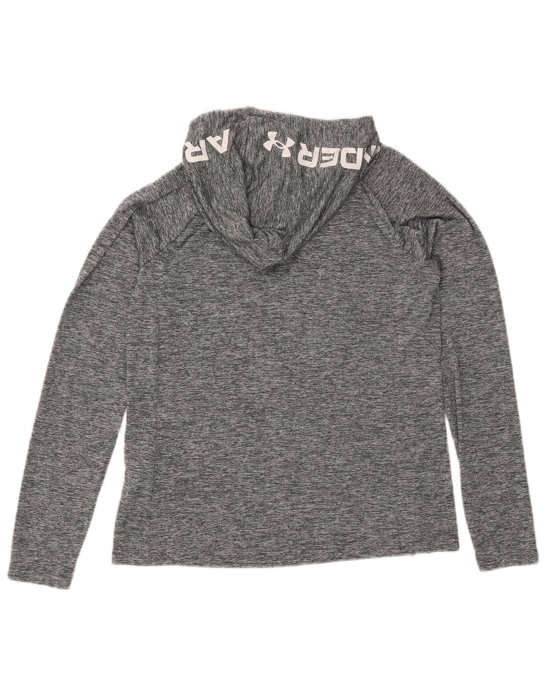 Under Armour Mens Hooded Graphic Top Long Sleeve Medium Grey Flecked