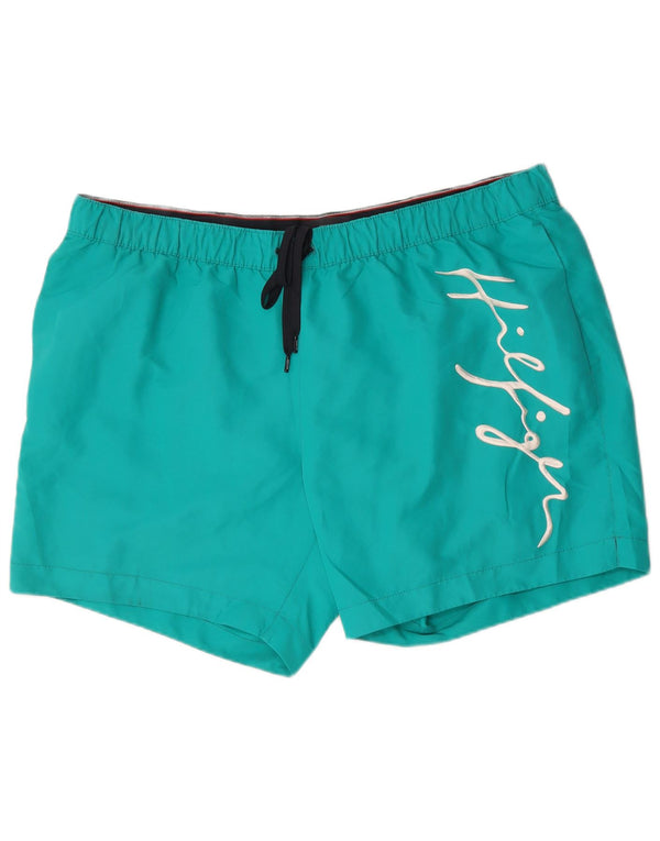 Tommy Hilfiger Mens Graphic Regular Fit Swimming Shorts 4XL Turquoise