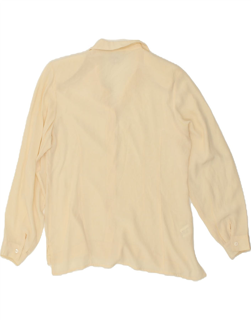 VINTAGE Womens Shirt UK 14 Medium Yellow Silk | Vintage Vintage | Thrift | Second-Hand Vintage | Used Clothing | Messina Hembry 