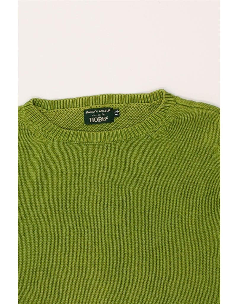 HOBBS Womens Boat Neck Jumper Sweater UK 14 Medium Green Cotton | Vintage Hobbs | Thrift | Second-Hand Hobbs | Used Clothing | Messina Hembry 