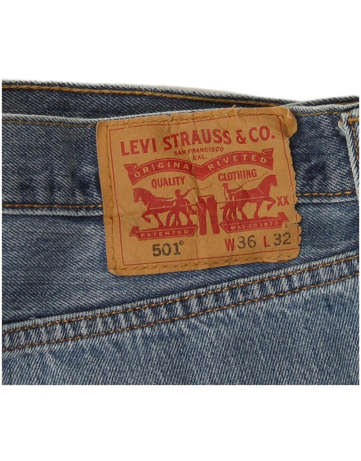 Levi's Mens 501 Straight Jeans W36 L32 Blue Cotton