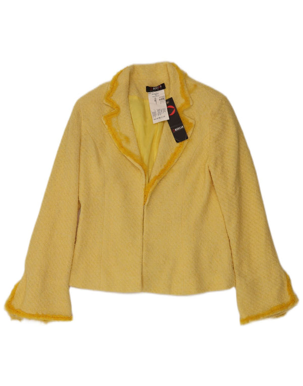 Morgan Womens Blazer Jacket UK 12 Medium Yellow Cotton