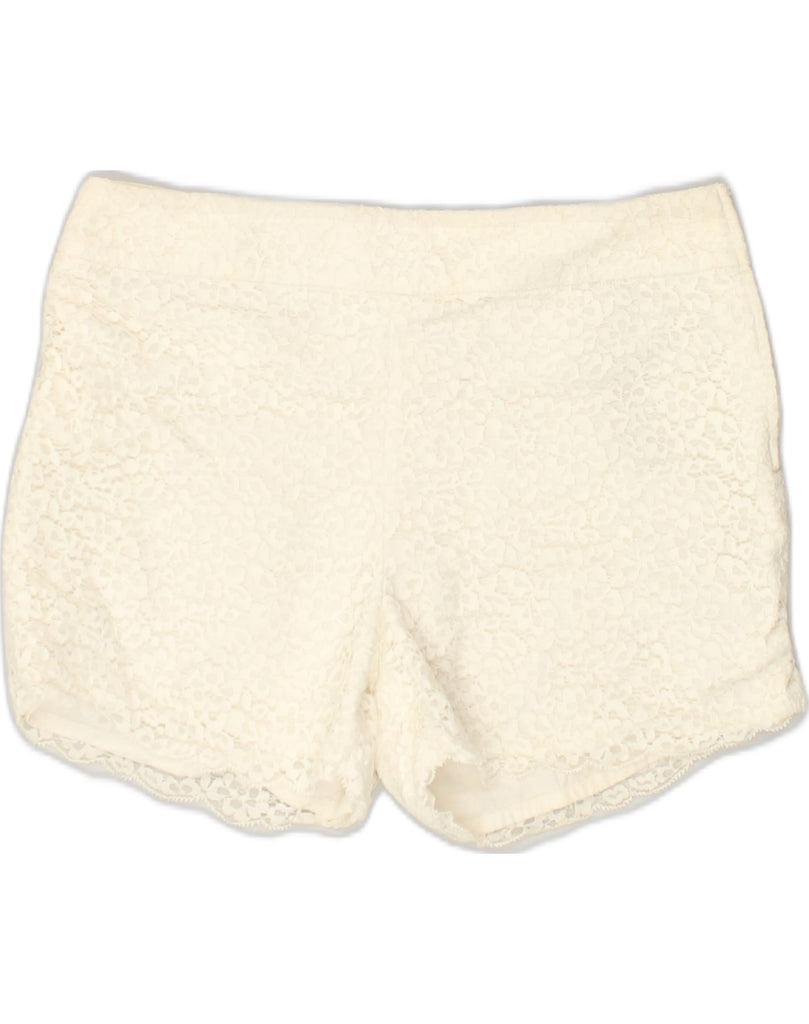 MASSIMO DUTTI Womens Hot Pants US 10 Large W30 White Cotton | Vintage Massimo Dutti | Thrift | Second-Hand Massimo Dutti | Used Clothing | Messina Hembry 