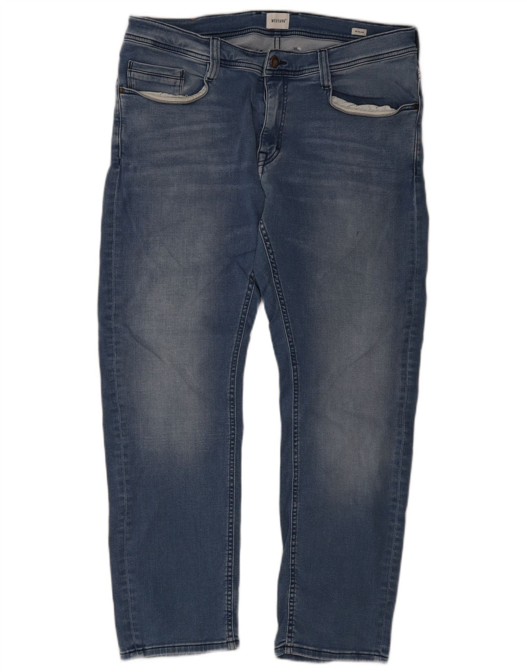 Mustang Mens Oregon Slim Jeans W35 L30 Blue Cotton