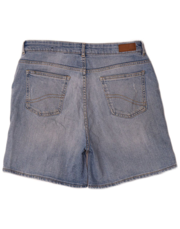 Fat Face Womens Distressed Denim Shorts UK 12 Medium W30 Blue Cotton
