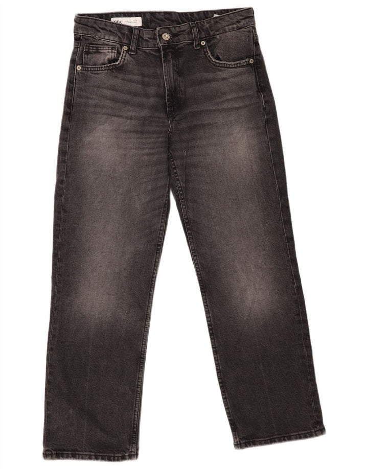 ZARA Womens Cropped Jeans EU 38 Small W28 L25 Grey Cotton