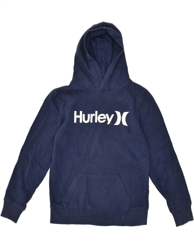 HURLEY Womens Graphic Hoodie Jumper UK 14 Large Blue | Vintage Hurley | Thrift | Second-Hand Hurley | Used Clothing | Messina Hembry 