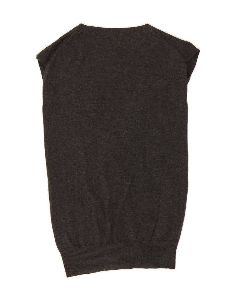 MASSIMO DUTTI Womens Sleeveless Cardigan Sweater UK 10 Small Grey Wool Vintage Massimo Dutti and Second-Hand Massimo Dutti from Messina Hembry 