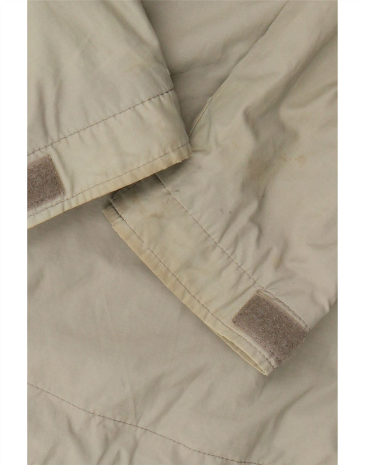 Lyle & Scott Mens Hooded Rain Jacket UK 36 Small Beige Nylon