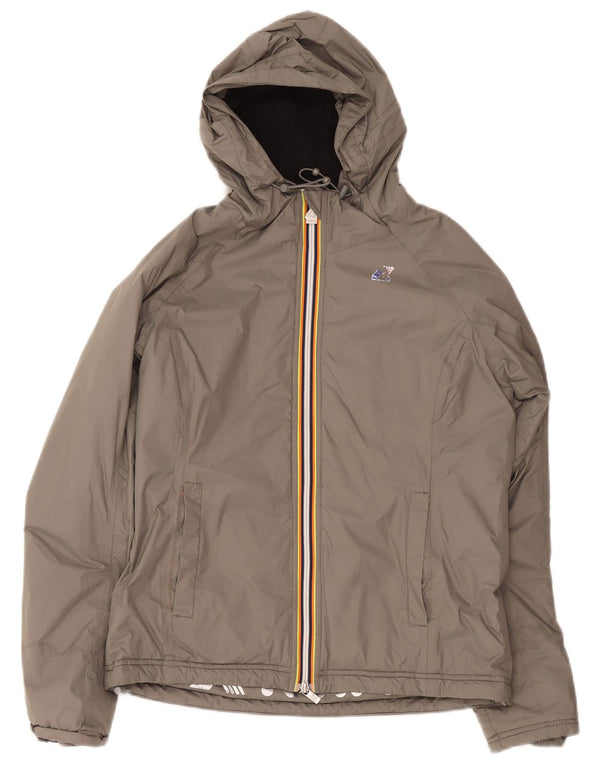 K-Way Womens Hooded Windbreaker Jacket US 8 Medium Grey