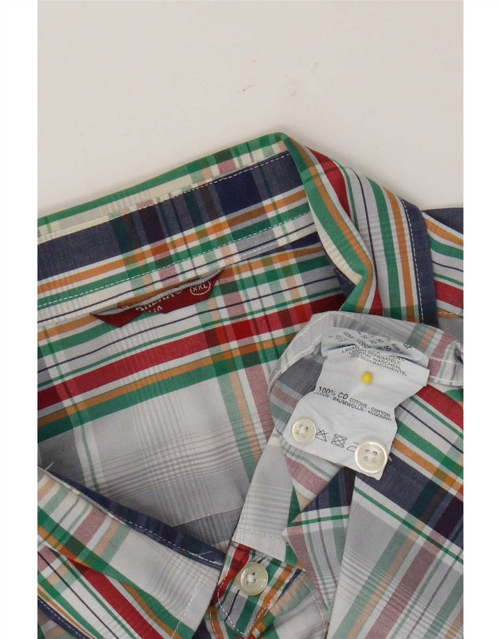 Carrera Mens Short Sleeve Shirt 2XL White Check Cotton