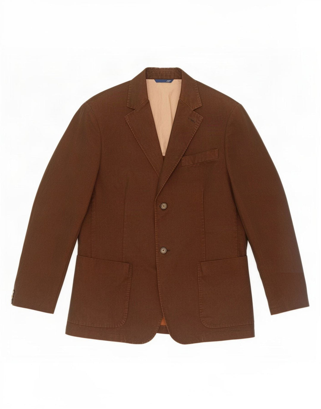 Trussardi Mens 2 Button Blazer Jacket IT 50 Large Brown Cotton
