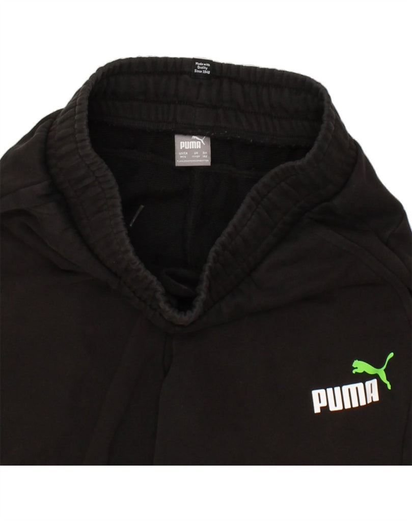 PUMA Boys Graphic Tracksuit Trousers Joggers 11-12 Years Black | Vintage Puma | Thrift | Second-Hand Puma | Used Clothing | Messina Hembry 