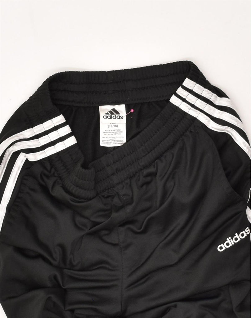 ADIDAS Girls Tracksuit Trousers 14-15 Years Large Black Polyester | Vintage Adidas | Thrift | Second-Hand Adidas | Used Clothing | Messina Hembry 