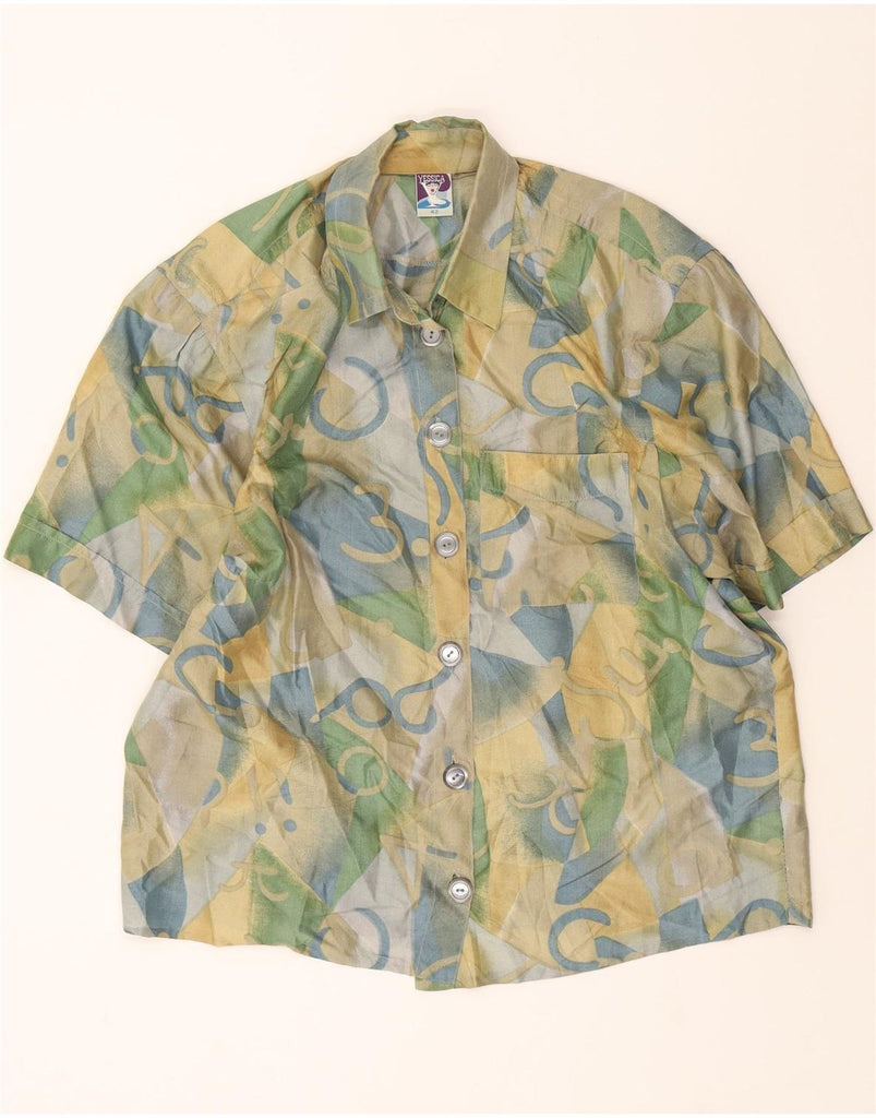 YESSICA Womens Abstract Pattern Shirt Blouse EU 42 Large Multicoloured Vintage Yessica and Second-Hand Yessica from Messina Hembry 