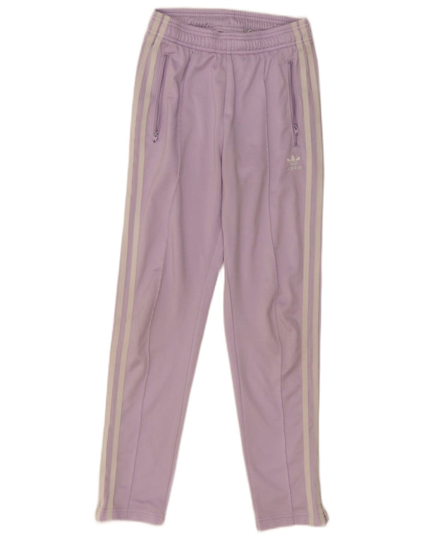ADIDAS Girls Tracksuit Trousers 11-12 Years Purple Polyester