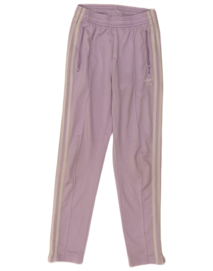 ADIDAS Girls Tracksuit Trousers 11-12 Years Purple Polyester