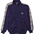 ASICS Mens Graphic Tracksuit Top Jacket XL Navy Blue Colourblock Polyamide
