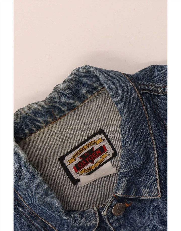 Oxygen Womens Crop Denim Jacket UK 12 Medium Blue