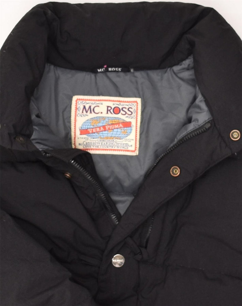 MC ROSS Mens Padded Jacket UK 40 Large Black Polyamide | Vintage MC Ross | Thrift | Second-Hand MC Ross | Used Clothing | Messina Hembry 