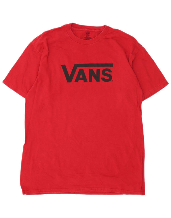 Vans Mens Graphic T-Shirt Top Large Red Cotton